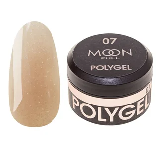 Полігель Moon Full для нарощування нігтів Poly Gel #07, молочна бронза із шиммером, 15 мл