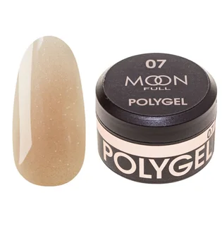 Полігель Moon Full для нарощування нігтів Poly Gel #07, молочна бронза із шиммером, 15 мл