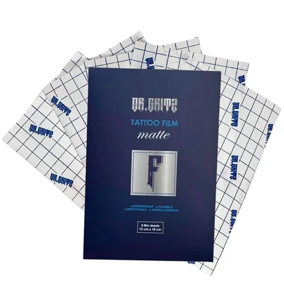 Матова захисна плівка-конверт для тату Dr. Gritz Tattoo Film Premium Edition Matte Small 10×15 см, 5 шт