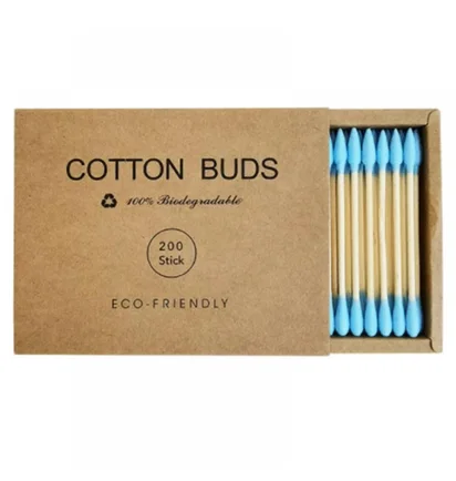 Ватні палички Biodegradable Cotton Buds, блакитні, 200 шт