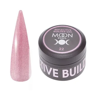Гель для нарощування нігтів Moon Full Reflective Builder Gel, світловідбивний із шиммером #22, 30 мл