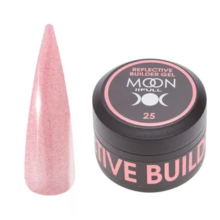 Гель для нарощування нігтів Moon Full Reflective Builder Gel, світловідбивний із шиммером #25, 30 мл