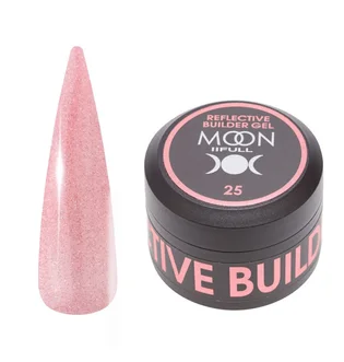 Гель для нарощування нігтів Moon Full Reflective Builder Gel, світловідбивний із шиммером #25, 30 мл