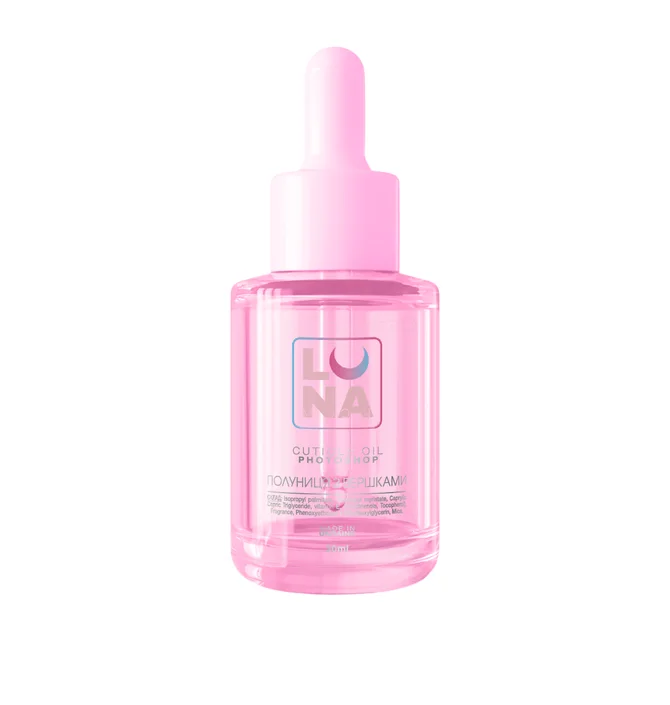 Dry Cuticle Oil Luna Moon Photoshop, Strawberry with Cream, 30 ml
