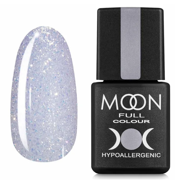 Гель-лак Moon Full Opal Color Gel Polish #509, світло-бузковий з дрібним різнобарвним шиммером, 8 мл