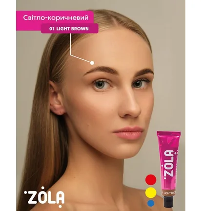 Фарба для брів ZOLA, Light Brown #01, саше, 5 мл