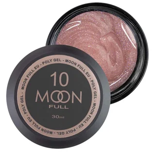 Nail Extension Polygel Moon Full #10, juicy pink with shimmer, 30 ml