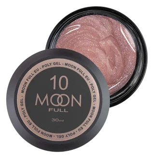Nail Extension Polygel Moon Full #10, juicy pink with shimmer, 30 ml