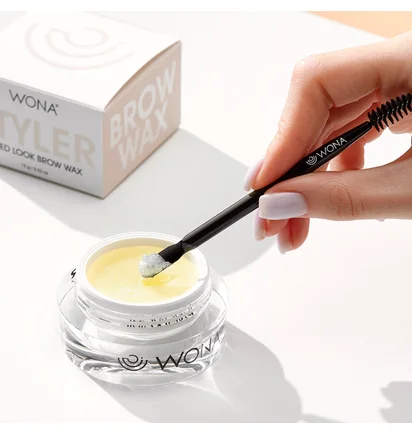 Щіточка з аплікатором для укладання брів Wona Brush & Spatula, чорна