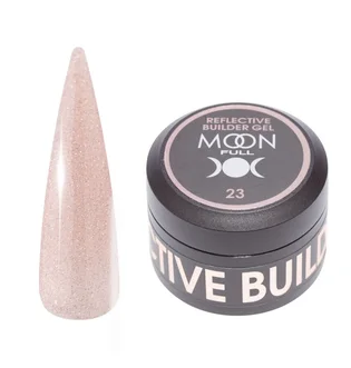 Гель для нарощування нігтів Moon Full Reflective Builder Gel, світловідбивний із шиммером #23, 30 мл