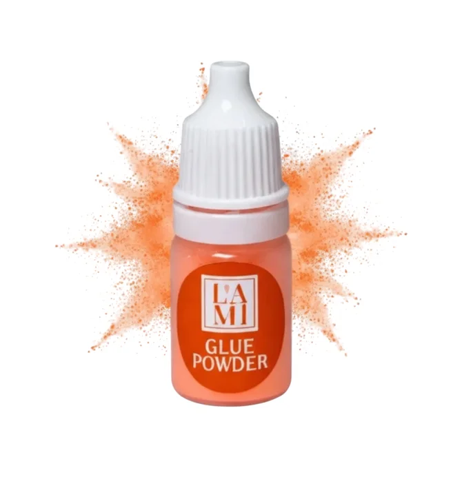 Клей-пудра для корейської техніки ламінування Lami Lashes Glue Powder, помаранчева, 3 г