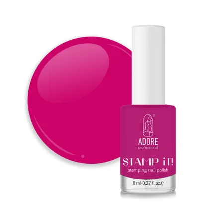 Лак для стемпінгу Adore Professional Stamp It №20 Dolly, яскраво-рожевий, 8 мл