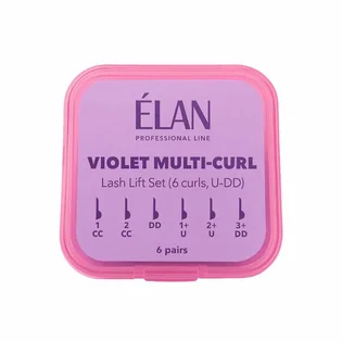 Силіконові валики для ламінування вій Elan Violet Multi-Curl U/DD, 6 пар