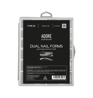 Набір верхніх форм для нарощування нігтів Adore Professional Dual Nail Forms Type 2 Medium Arc, 120 шт