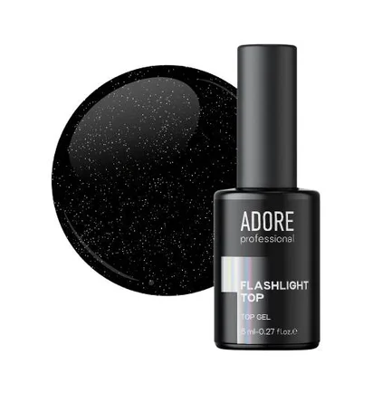 Топ для нігтів світловідбиваючий без липкого шару Adore Professional Flashlight Top №03 Holographic, UV-фільтр, 8 мл
