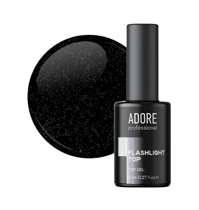 Топ для нігтів світловідбиваючий без липкого шару Adore Professional Flashlight Top №03 Holographic, UV-фільтр, 8 мл