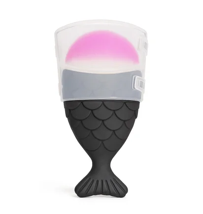 Nail Dust Brush, fish-shaped, black