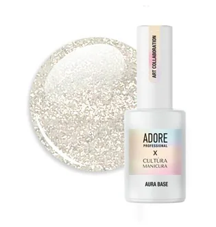 База-хамелеон із шиммером для нігтів Adore Professional Aura Base №01, золотисто-жовта, 8 мл