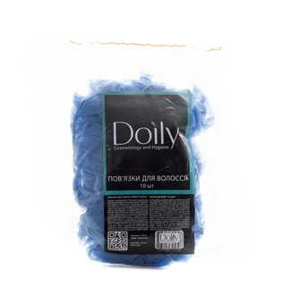 Пов'язка для волосся Doily, зі спанбонду, синя, 10 шт