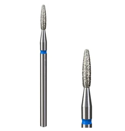 Алмазна насадка Mart, Полум'я Тупе, Blue, 2.1×8 мм