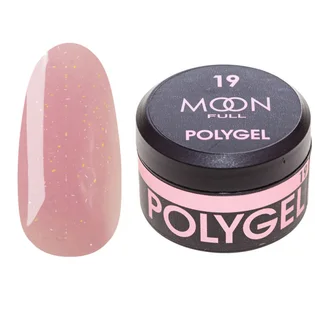 Nail Extension Polygel Moon Full #19, deep pink with shimmer, 15 ml
