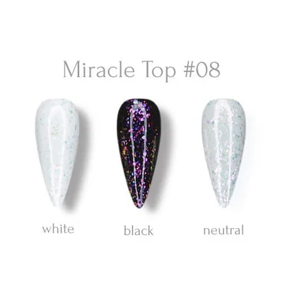 Топ для нігтів з поталлю без липкого шару Adore Professional Miracle Top №08 Pink Yuki, UV-фільтр, 7.5 мл