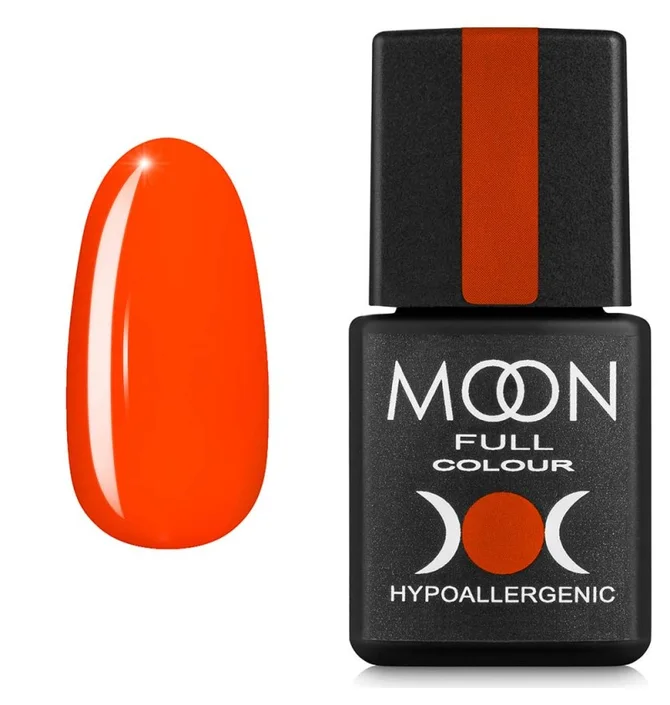 Гель-лак Moon Full Neon #707, морковно-коралловый, 8 мл