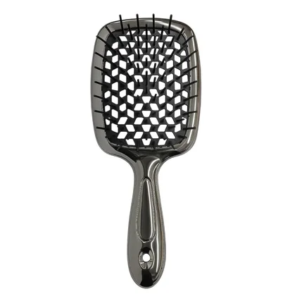 Hairbrush Hollow Comb, black center, graphite handle