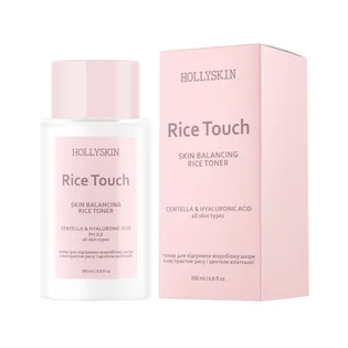 Тонер для мікробіому шкіри HollySkin Rice Touch з азіатською центелою та рисом, 200 мл