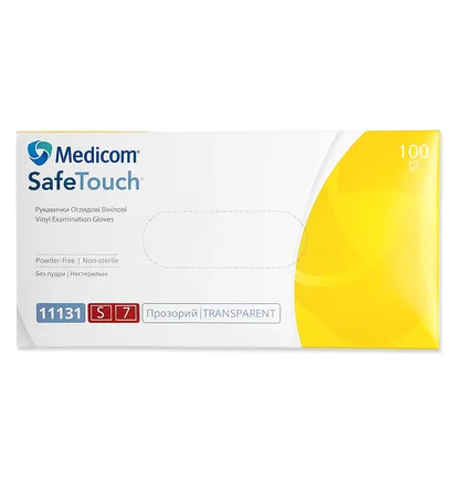 Виниловые перчатки Medicom, прозрачные, 100 шт