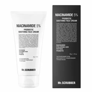 Заспокійливий крем для обличчя Mr.Scrubber Niacinamide 5%, з ніацинамідом та пробіотиком, 50 г