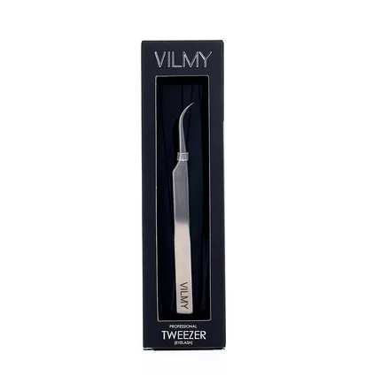 Wygięta pęseta do rzęs Vilmy D-40