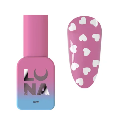 Top do lakieru hybrydowego bez warstwy lepkiej Luna Moon Romantic White, 13 ml