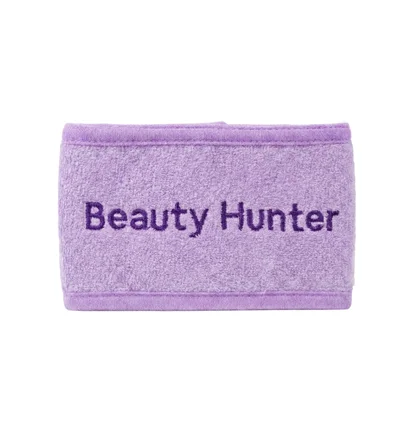 Махрова пов'язка для волосся на липучці Beauty Hunter, фіолетова 