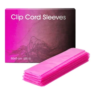 Бар'єрний захист для кліп-корду Clip Cord Sleeves, рожевий, 80×5 см, 125 шт