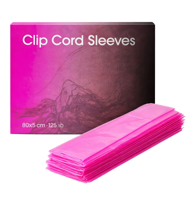 Бар'єрний захист для кліп-корду Clip Cord Sleeves, рожевий, 80×5 см, 125 шт