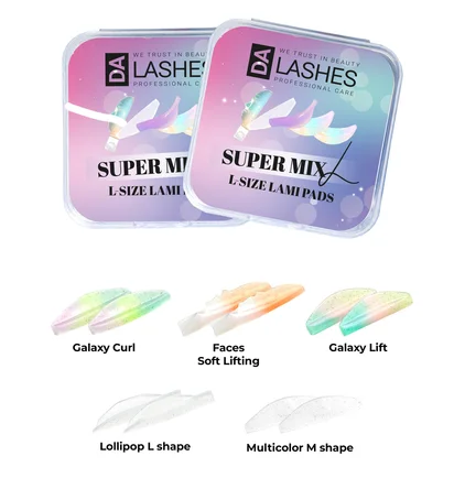Валики для ламінування вій Dalashes Super Mix, розмір L, 10 пар