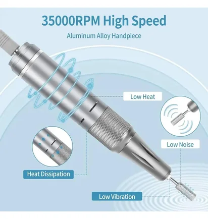 Акумуляторний набір фрезера SG-801 для манікюру та педикюру, 35000 об/хв, 50 Вт