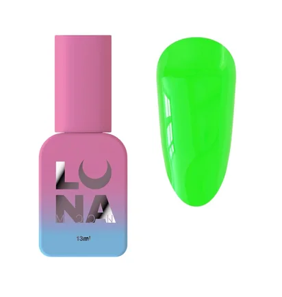 Світний у темряві топ для гель-лаку Luna Moon Top Shine Dark Green, 13 мл