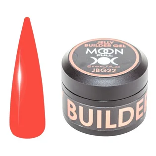 Żel-galaretka do przedłużania paznokci Moon Full Builder #22, czerwony półprzezroczysty, 30 ml