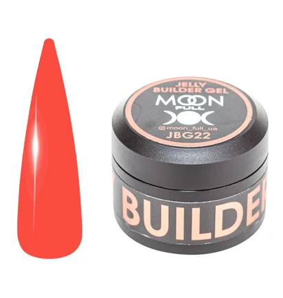 Żel-galaretka do przedłużania paznokci Moon Full Builder #22, czerwony półprzezroczysty, 30 ml