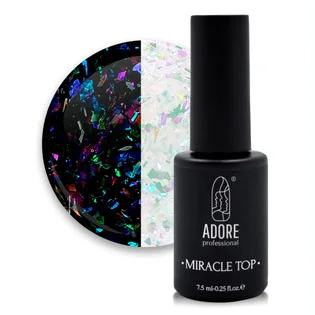 Топ для нігтів з поталлю без липкого шару Adore Professional Miracle Top №09 Blue Yuki, UV-фільтр, 7.5 мл