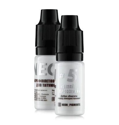 Neon Tattoo Pigment The Mineral, White/Transparent #5, 11 ml