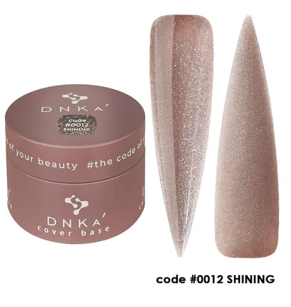 Камуфлююча база для нігтів з шиммером DNKa' Cover Rubber Base French #0012 Shining, 30 мл