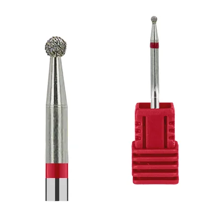 Diamond Drill Bit Kraken Nails, ball, with red notch, 1.8×1.7 mm