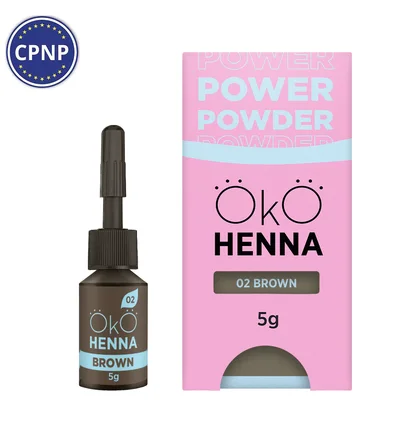Henna Eyebrow OKO Lash&Brow Power Powder, #02 Brown, 5 g