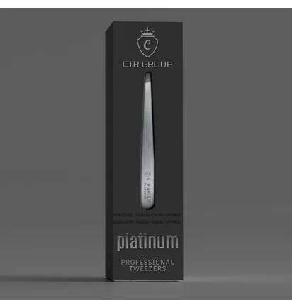 Скошений пінцет для брів CTR Platinum