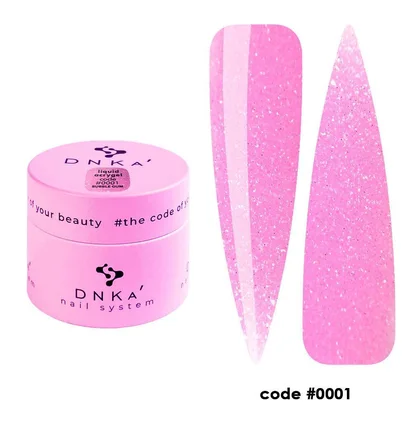 Акрил-гель для нігтів DNKa' Liquid Acrygel #0001 Bubble Gum, банка, 15 мл
