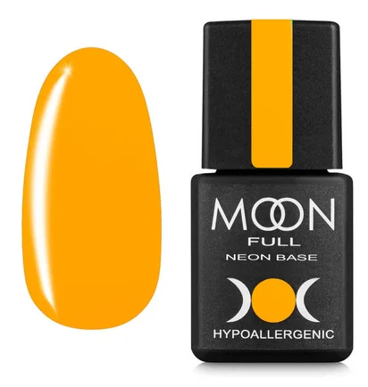 Неонова база Moon Full Rubber Base Neon #04, яскраво оранжева, в баночці, 8 мл