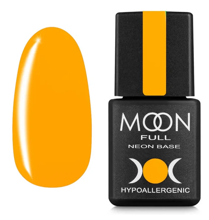 Неонова база Moon Full Rubber Base Neon #04, яскраво оранжева, в баночці, 8 мл